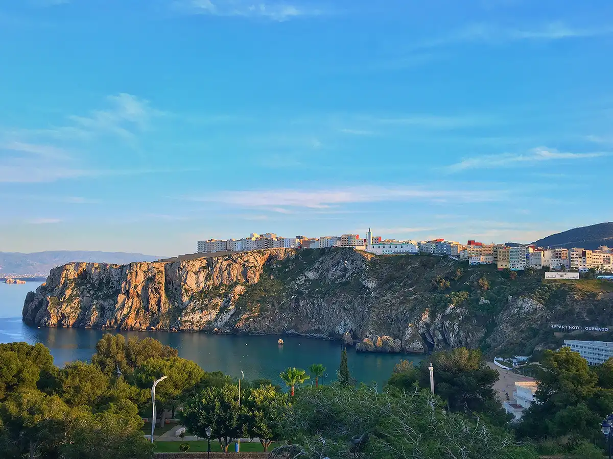 Al Hoceima Morocco Mediterranean coastline with turquoise beaches and cliffs