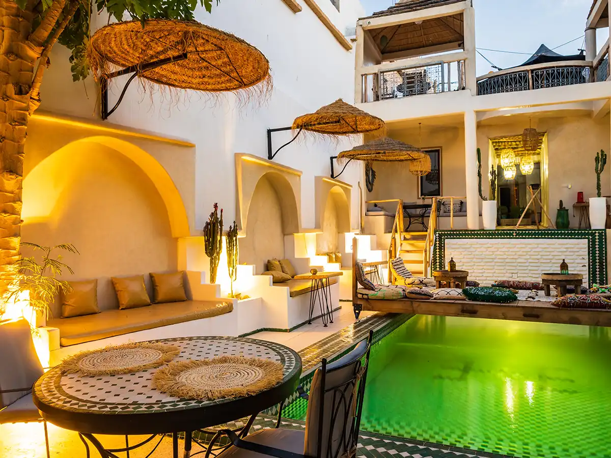 Traditional riad courtyard in Morocco