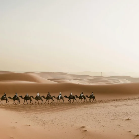 Errachidia City with desert mountains