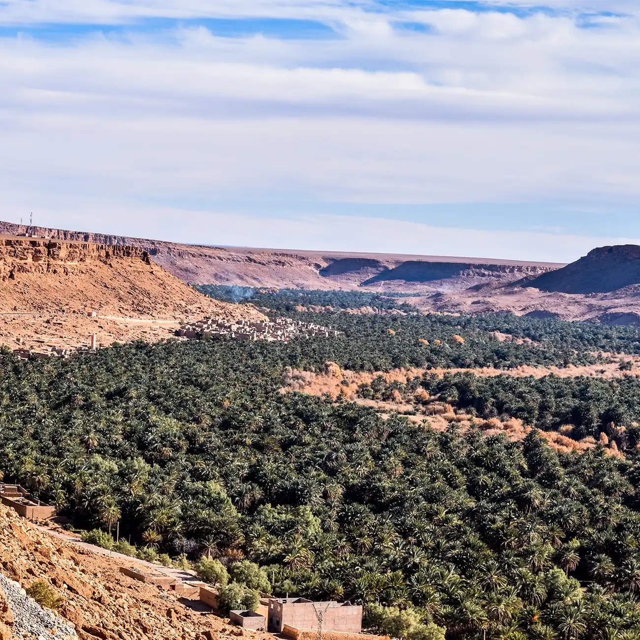 Hassan Addakhil Dam turquoise lake near Errachidia Morocco
