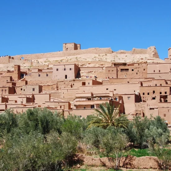 Taourirt Kasbah in Ouarzazate City with traditional earthen architecture.